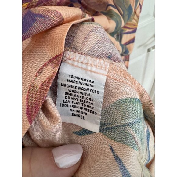 Massive Pink Tropical Flamingo Short Sleeve Button Down Men's Shirt Size Small - Picture 7 of 7